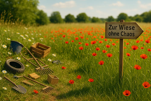 Wiese mit Mohn - Sommerzeit! Wir helfen Ihnen Ordnung zu schaffen